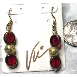 V Red Control Earrings